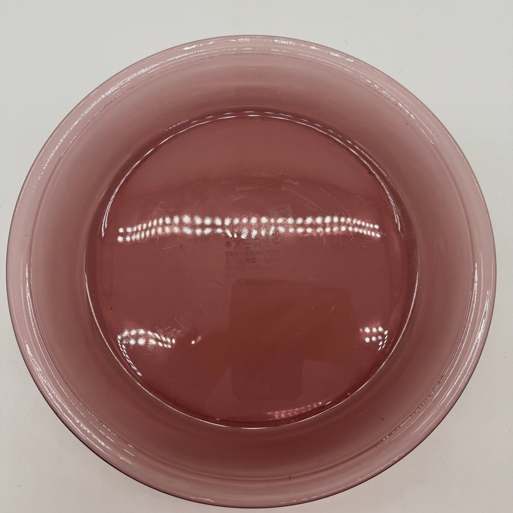Vintage Pyrex 209 Cranberry Pink Glass 9" Pie Plate Baking Dish Made in USA